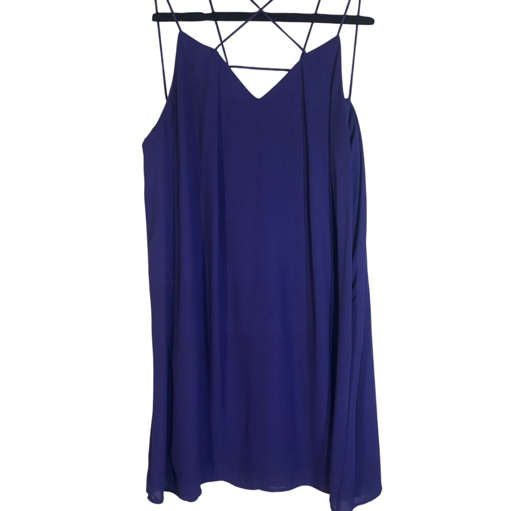 She + Sky Womens M Purple Strappy Dress V Neck Sleeveless Party Cocktail